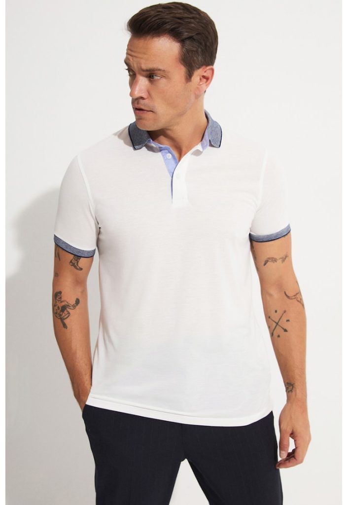 Tricou polo slim fit-BARBATI-IMBRACAMINTE/Tricouri si maiouri