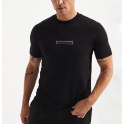 Tricou slim fit cu decolteu la baza gatului-BARBATI-IMBRACAMINTE/Tricouri si maiouri