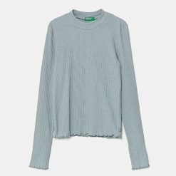 United Colors of Benetton longsleeve copii culoarea verde