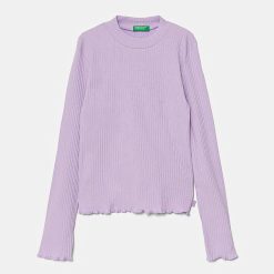 United Colors of Benetton longsleeve copii culoarea violet