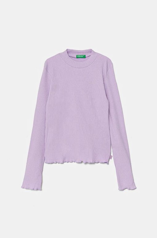 United Colors of Benetton longsleeve copii culoarea violet