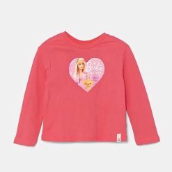 United Colors of Benetton longsleeve din bumbac pentru copii culoarea roz