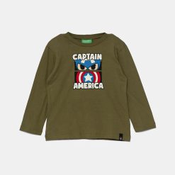United Colors of Benetton longsleeve din bumbac pentru copii culoarea verde