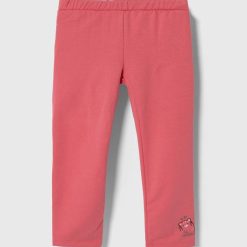 United Colors of Benetton pantaloni de trening pentru copii culoarea roz