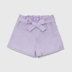 United Colors of Benetton pantaloni scurți din bumbac pentru copii culoarea violet