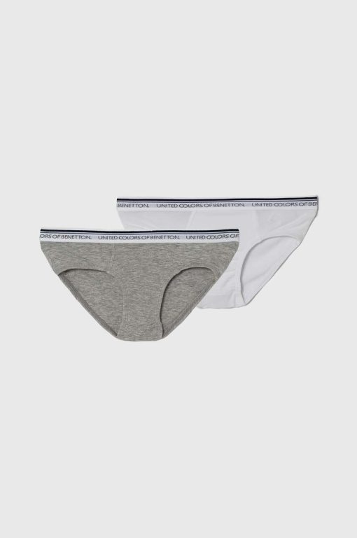 United Colors of Benetton slip copii 2-pack culoarea gri-Îmbrăcăminte