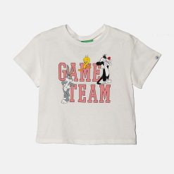 United Colors of Benetton tricou de bumbac pentru copii culoarea alb