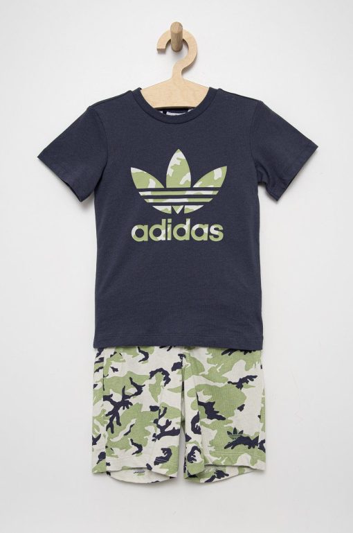 adidas Originals set de bumbac pentru copii HE6928 culoarea albastru marin-Îmbrăcăminte