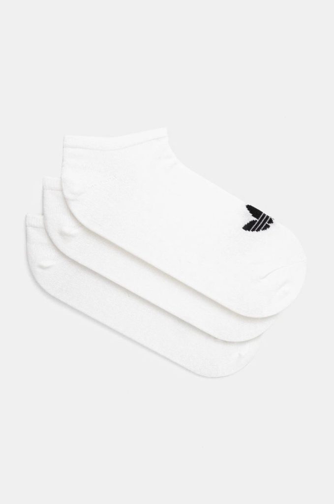 adidas Originals șosete Trefoil Liner 3-pack culoarea alb S20273-white-Şosete