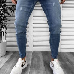 Blugi barbati conici albastri 8243 F2-1-Blugi barbati