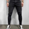 Blugi barbati conici negri B6113 D2-Blugi barbati