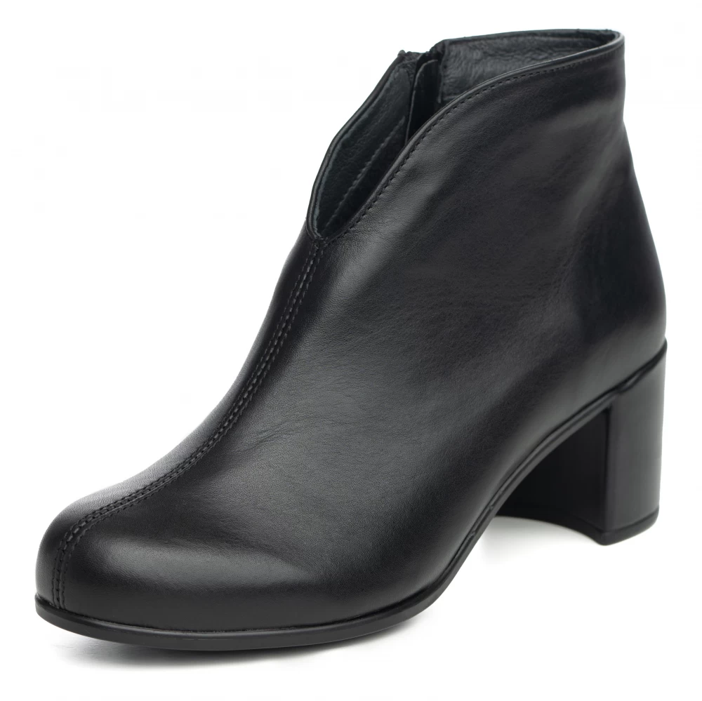 Botine piele naturala 322 negru-Ghete si botine-Ghete si botine