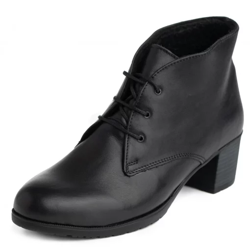 Botine piele naturala 372 negru-Ghete si botine-Ghete si botine