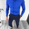 Camasa barbati albastra slim fit 13004 W19-3-Camasi barbati