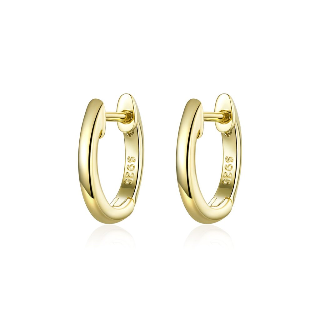 Cercei din argint Classic Small Hoops golden-Cercei