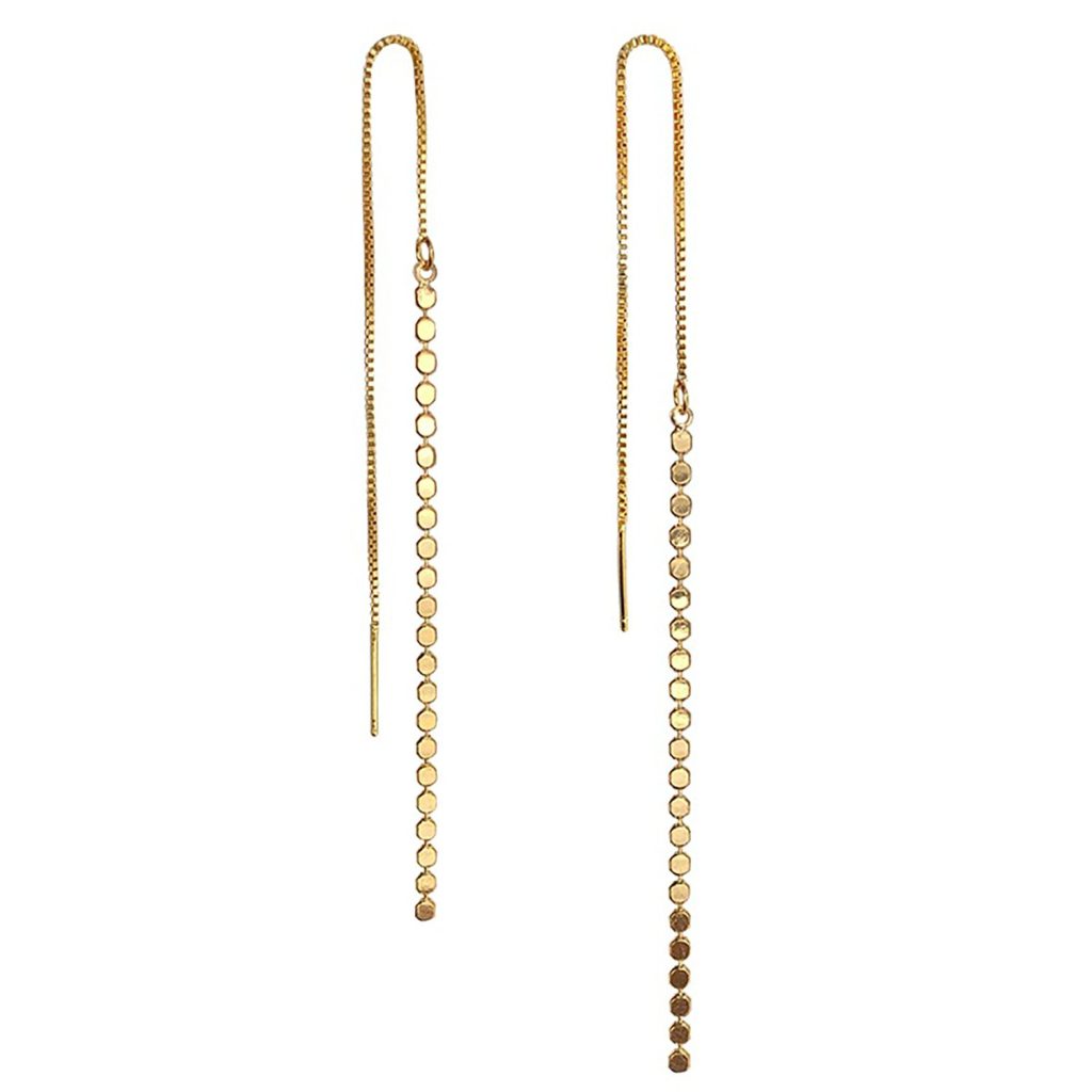 Cercei din argint Golden Chained Flat Spheres-Cercei >> Cercei din argint