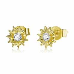 Cercei din argint Golden Stars Studs-Cercei >> Cercei din argint