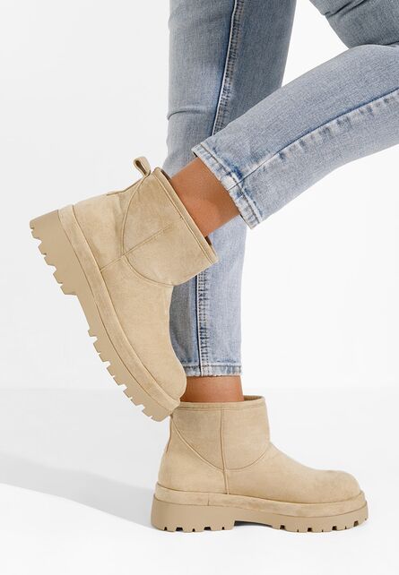 Cizme tip ugg Tenderly bej-Cizme tip UGG-Cizme tip UGG