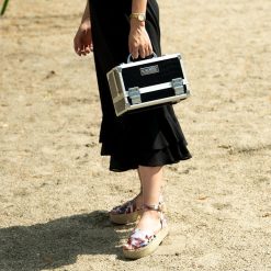 Geanta Manichiura din Aluminiu cu Oglinda Black Pattern LUXORISE 4