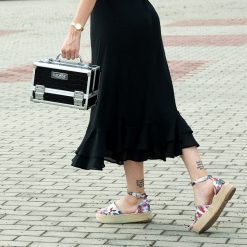 Geanta Manichiura din Aluminiu cu Oglinda Black Pattern LUXORISE 5