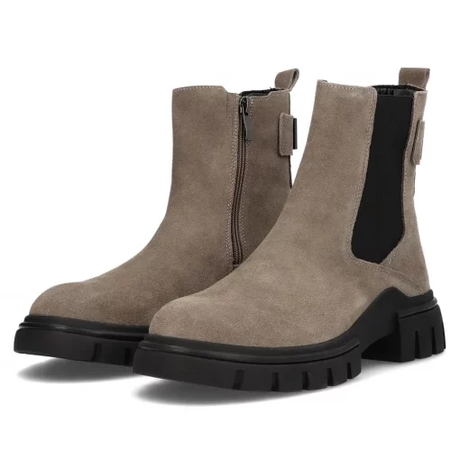 Ghete piele naturala 6384 taupe-Ghete si botine-Ghete si botine