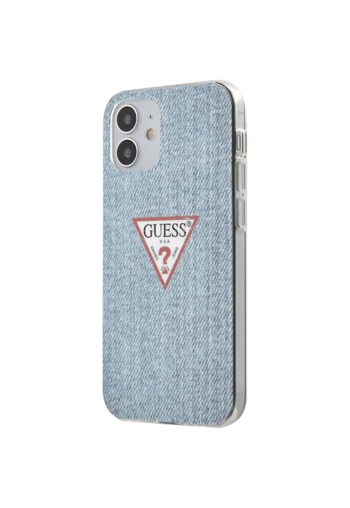 Husa de protectie GUHCP12SPCUJULLB TPU Denim Triangle pentru iPhone 12 Mini Light Blue-FEMEI-