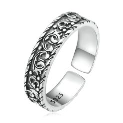 Inel reglabil din argint Antique Motifs Large Band-Inele >> Inele din argint