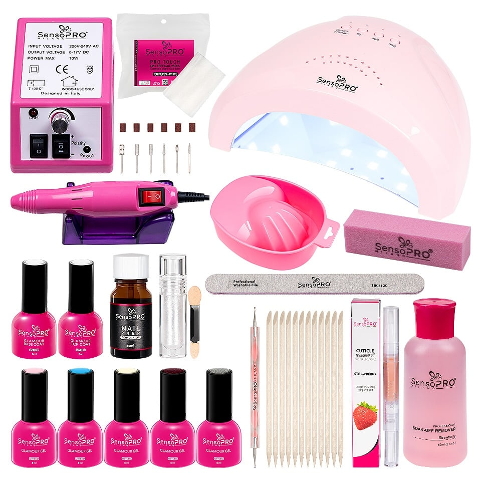 Kit Oja Semipermanenta Glamorous PRO-Kit Unghii > Kit Oja Semipermanenta