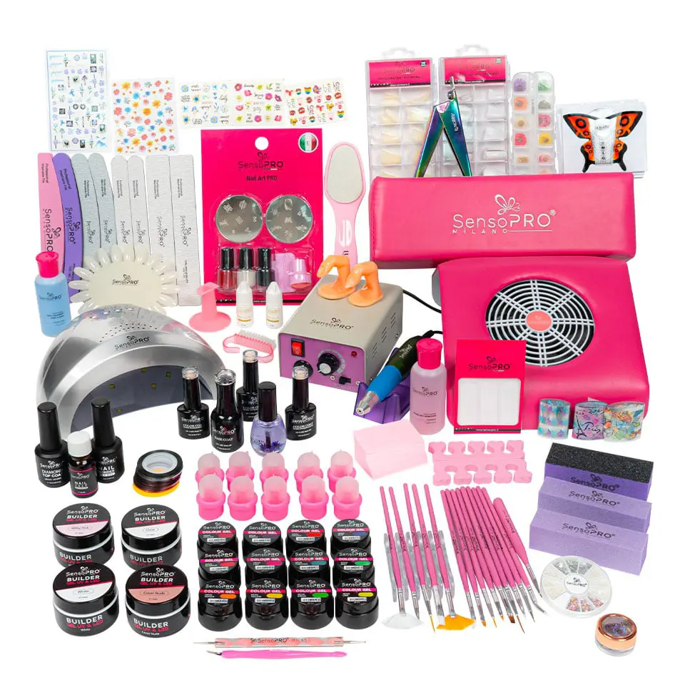 Kit Unghii False Duo cu Gel UV si Oja Semipermanenta SensoPRO Milano 10ml - Promotie #33 + CADOU-Kit Unghii > Kit Unghii Gel