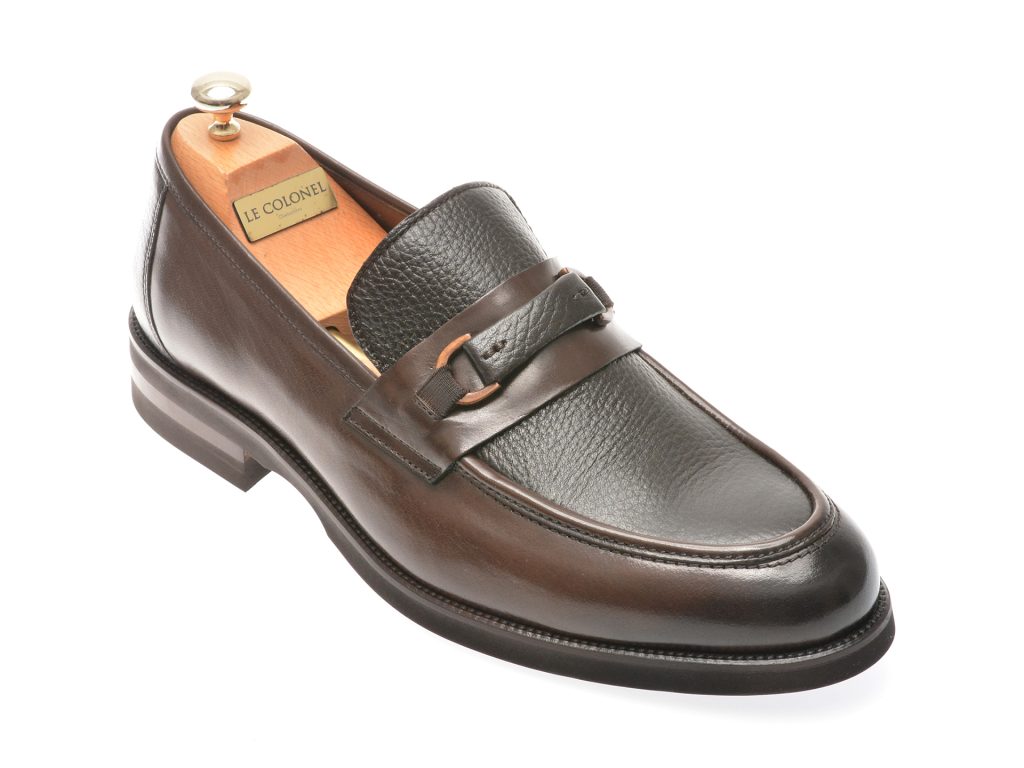 Mocasini eleganti LE COLONEL maro