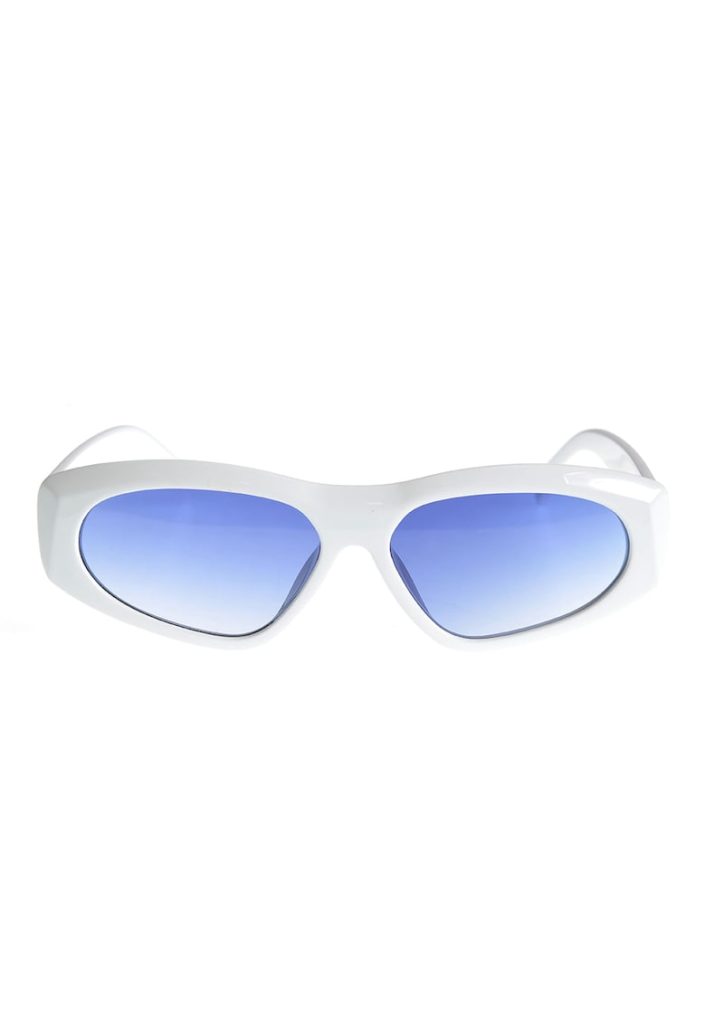 Ochelari de soare albi si lentile bleu-FEMEI-GENTI SI ACCESORII/Ochelari de soare