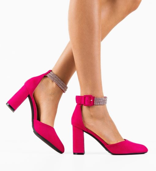 Pantofi dama Nelli Fuchsia-Pantofi cu toc-Pantofi cu toc