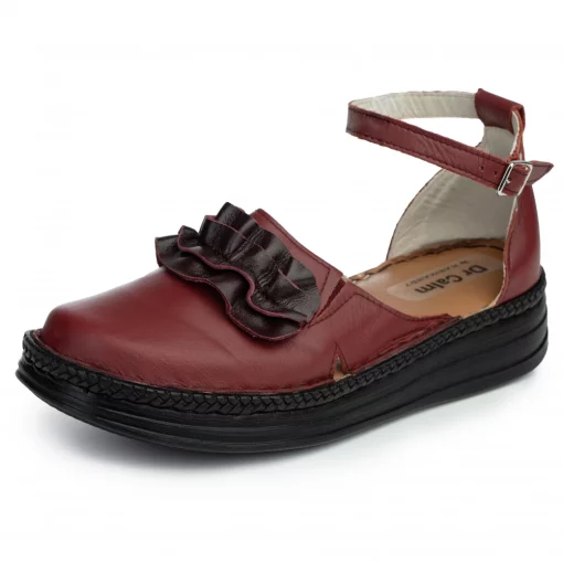 Pantofi piele naturala Fanny Duo bordo-Pantofi-Pantofi