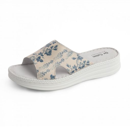 Papuci confortabili din piele Diane 405 floral-Papuci-Papuci