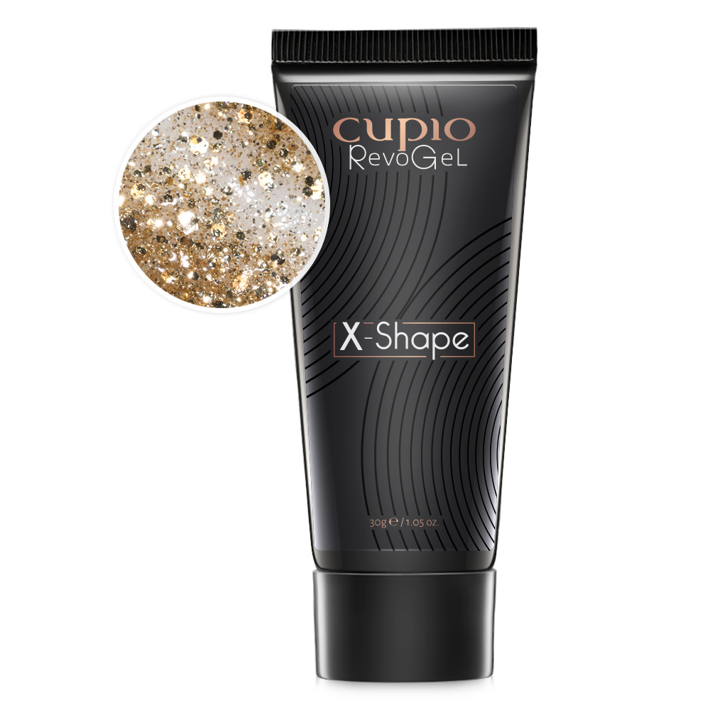 RevoGel Cupio X-Shape - Galactic Gold 30g-Manichiura-RevoGel - Polygel - Acryl