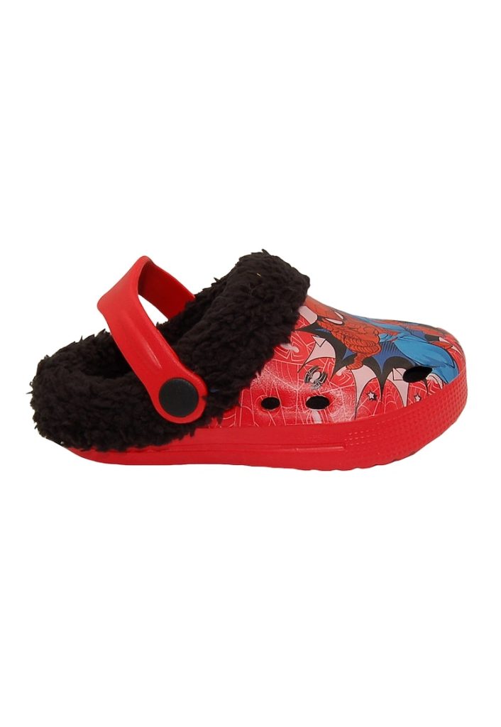 Saboti slingback cu captuseala teddy Spider-Man-FETE-INCALTAMINTE/Papuci