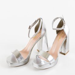 Sandale cu toc Abiola Argintii 6