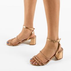 Sandale cu toc Desmie Roze 3