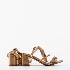 Sandale cu toc Desmie Roze 5