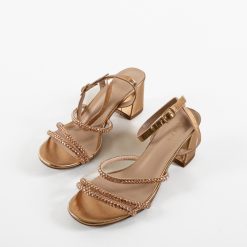 Sandale cu toc Desmie Roze 7