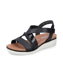 Sandale piele Rieker V3773-00 negru-Sandale-Sandale