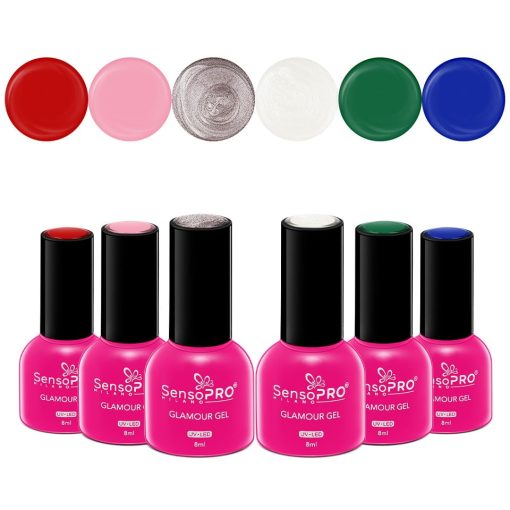 Set 6 Oje Semipermanente Glamour 8ml SensoPRO Milano