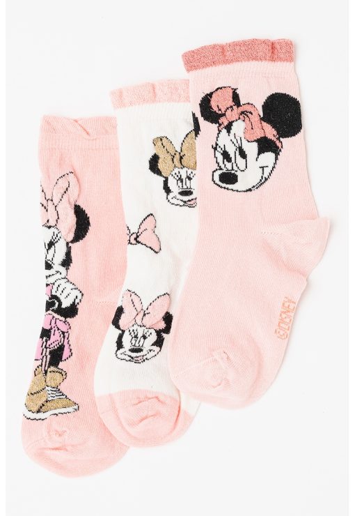 Set de sosete cu Minnie si Mickey Mouse - 3 perechi-FETE-IMBRACAMINTE/Lenjerie intima