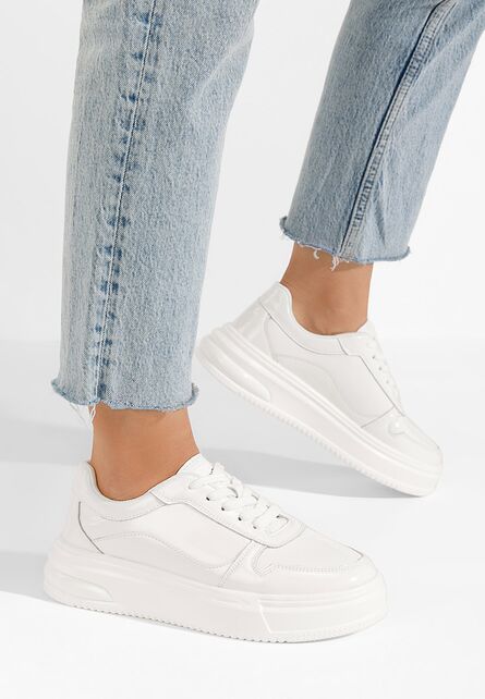 Sneakers dama piele Issey albi-Sneakers dama-Sneakers dama