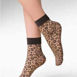 Sosete bej cu animal print Gabriella 684 Caty 30 den-FEMEI