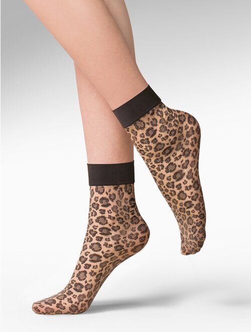 Sosete bej cu animal print Gabriella 684 Caty 30 den-FEMEI