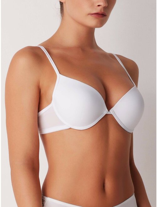 Sutien microfibra T-shirt cu push-up si sarme Cotonella 8609 00B1-FEMEI