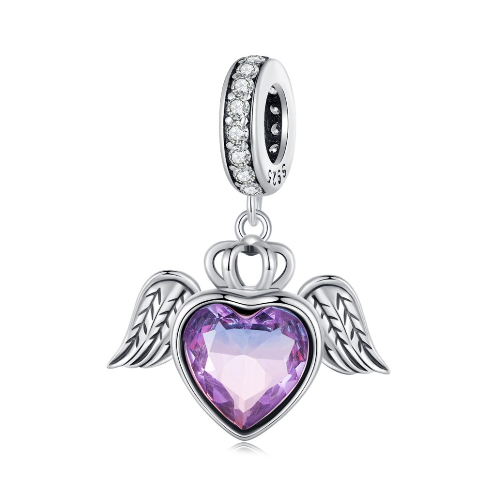 Talisman din argint Royal Purple Heart-Talismane >> Talismane din Argint (toate)