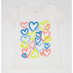 Tricou de bumbac cu model cu inimi-FETE-IMBRACAMINTE/Tricouri si maiouri