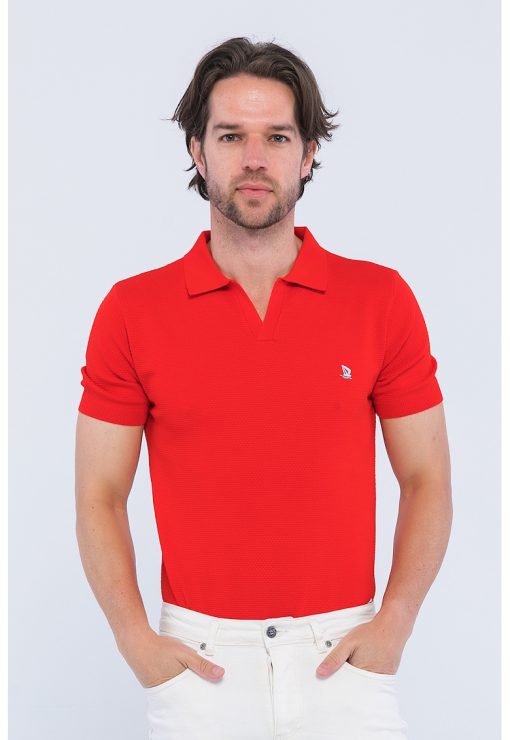 Tricou polo cu aspect texturat-BARBATI-IMBRACAMINTE/Tricouri si maiouri